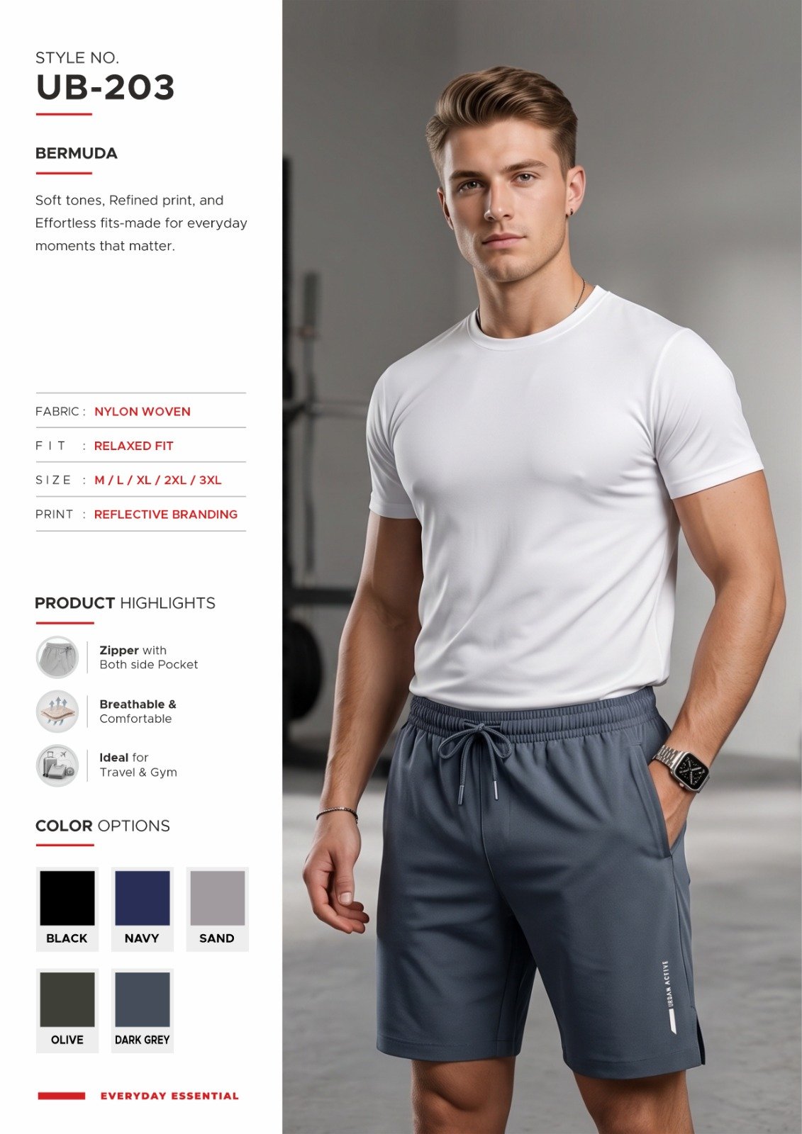 Men’s UB-203 Bermuda shorts - original supplied style card 94
