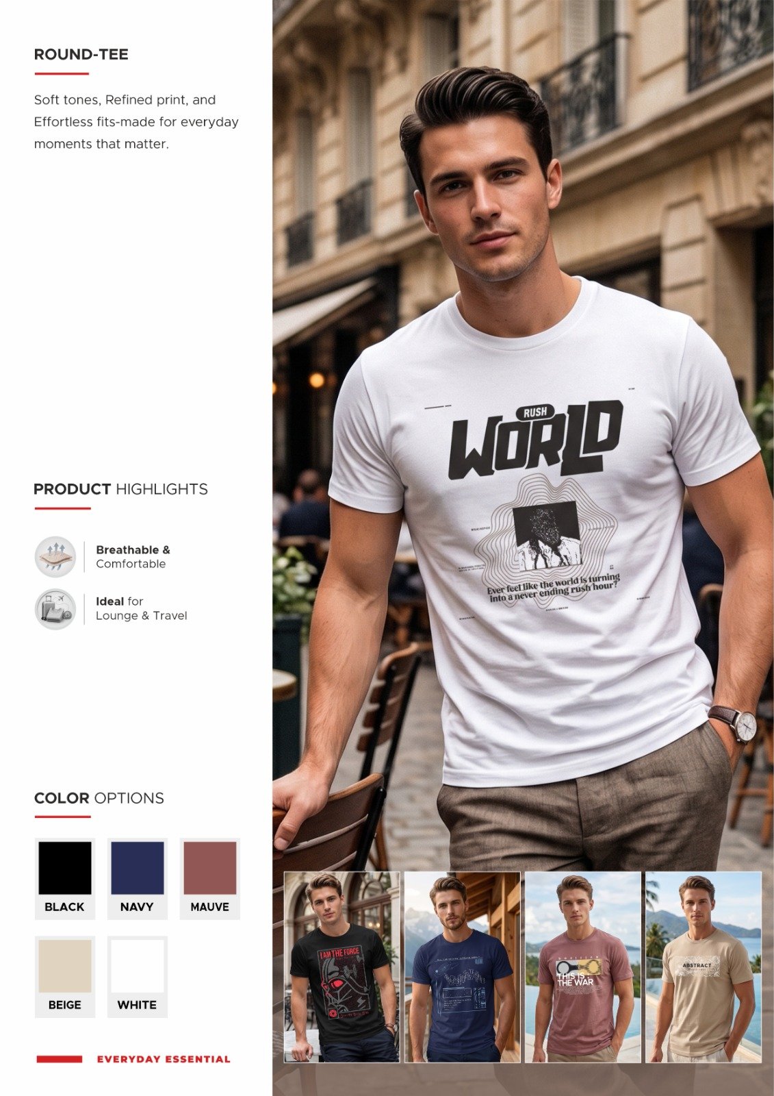 Men’s round tee and polo - original supplied style card 95