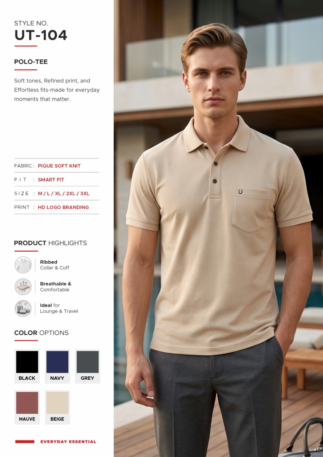 Men’s round tee and polo - original supplied style card 96