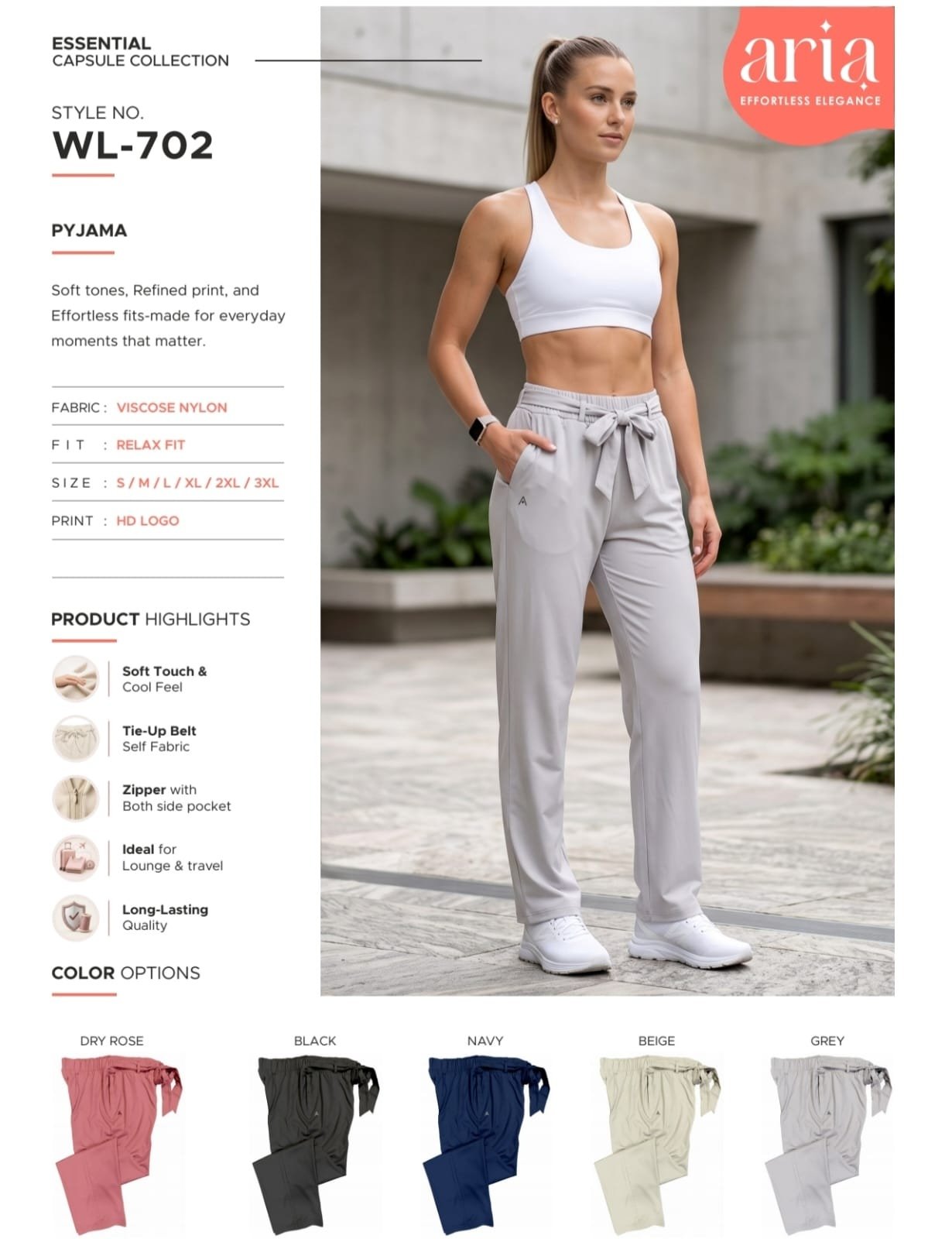 Aria WL-702 women's pyjama pants | Raghuvir Lifestyle Aria WL-702 women's pyjama pants