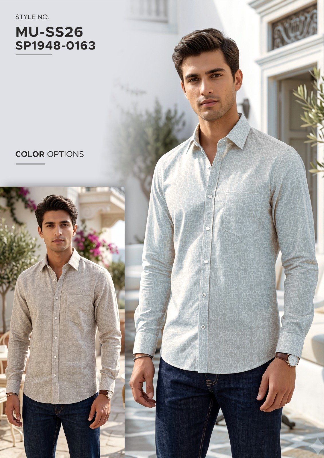 Men’s white long-sleeve shirt - SP1948-0163 | Raghuvir Lifestyle Men’s white long-sleeve shirt - SP1948-0163