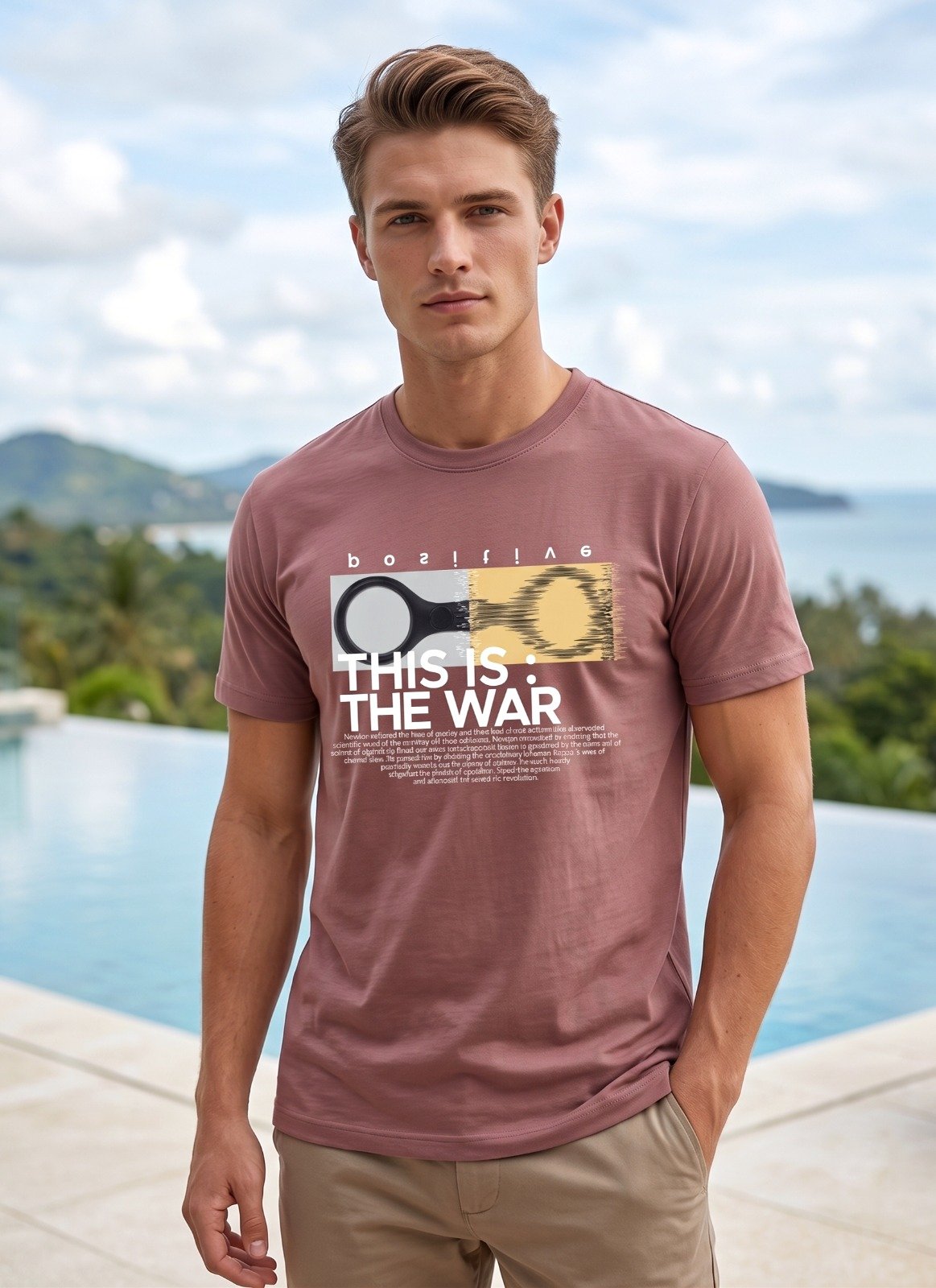 Graphic print tee - mauve | Raghuvir Lifestyle Graphic print tee - mauve