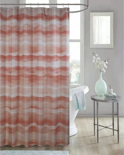 Shower curtain in rust stripe | Raghuvir Lifestyle Shower curtain in rust stripe