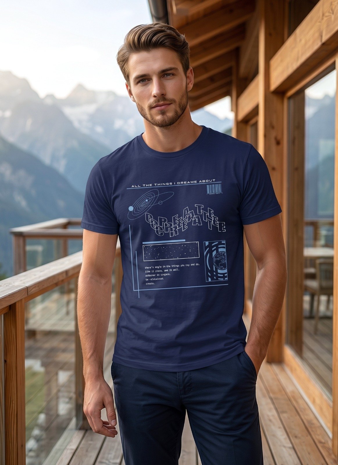Graphic print tee - navy | Raghuvir Lifestyle Graphic print tee - navy