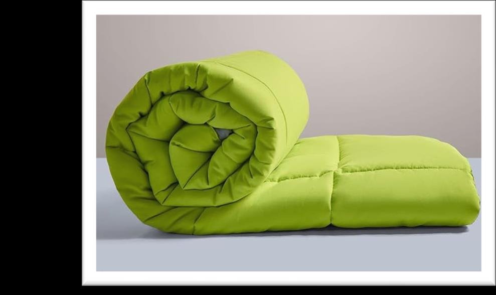 Quilt in green, rolled | Raghuvir Lifestyle Quilt in green, rolled