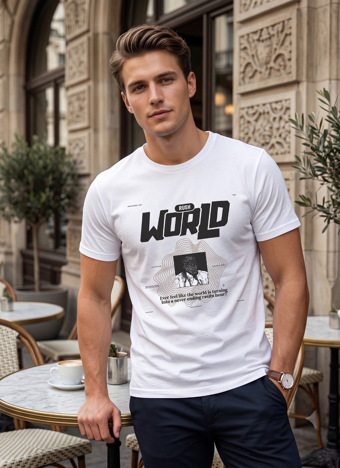 Graphic print tee - white | Raghuvir Lifestyle Graphic print tee - white