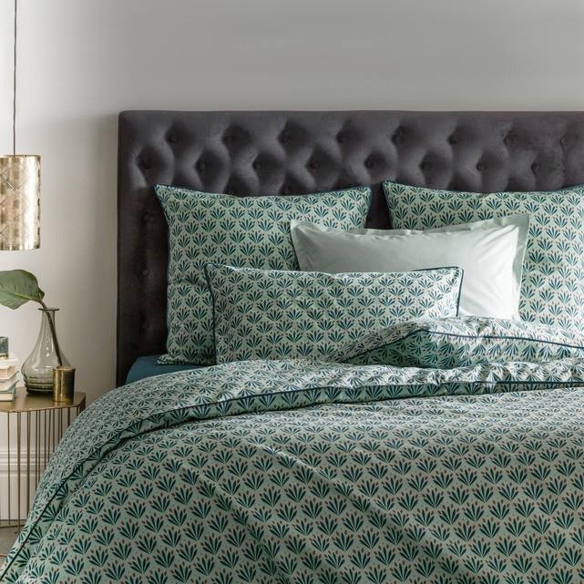 Green leaf pattern duvet cover set | Raghuvir Lifestyle Green leaf pattern duvet cover set