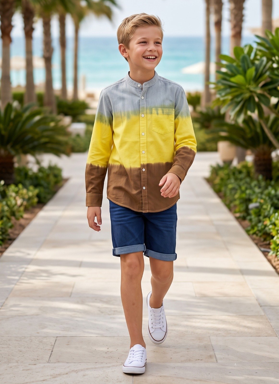 Colour-block shirt and shorts | Raghuvir Lifestyle Colour-block shirt and shorts