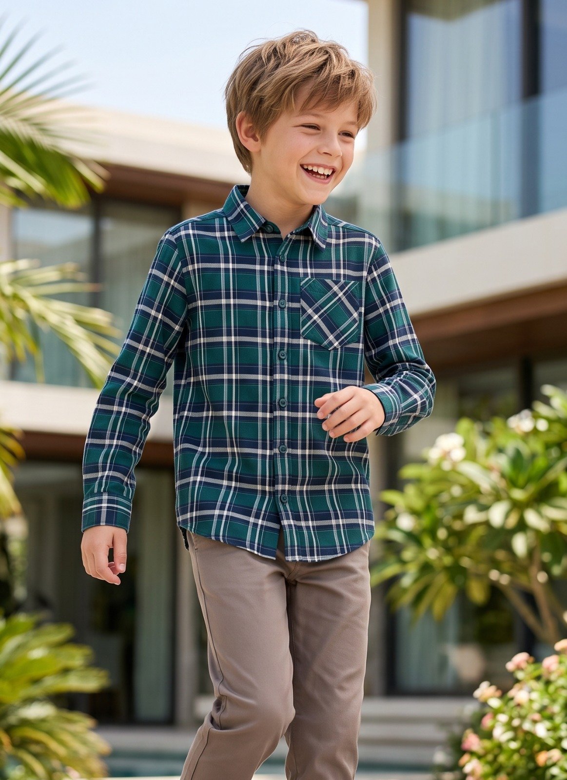 Green plaid shirt | Raghuvir Lifestyle Green plaid shirt
