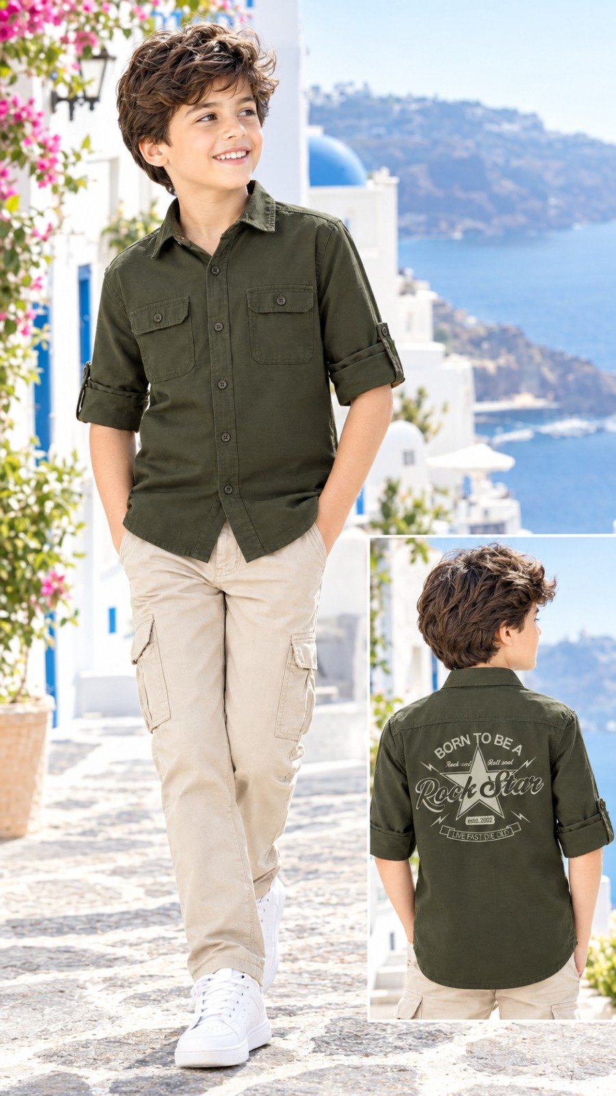 Olive Rock Star utility shirt | Raghuvir Lifestyle Olive Rock Star utility shirt