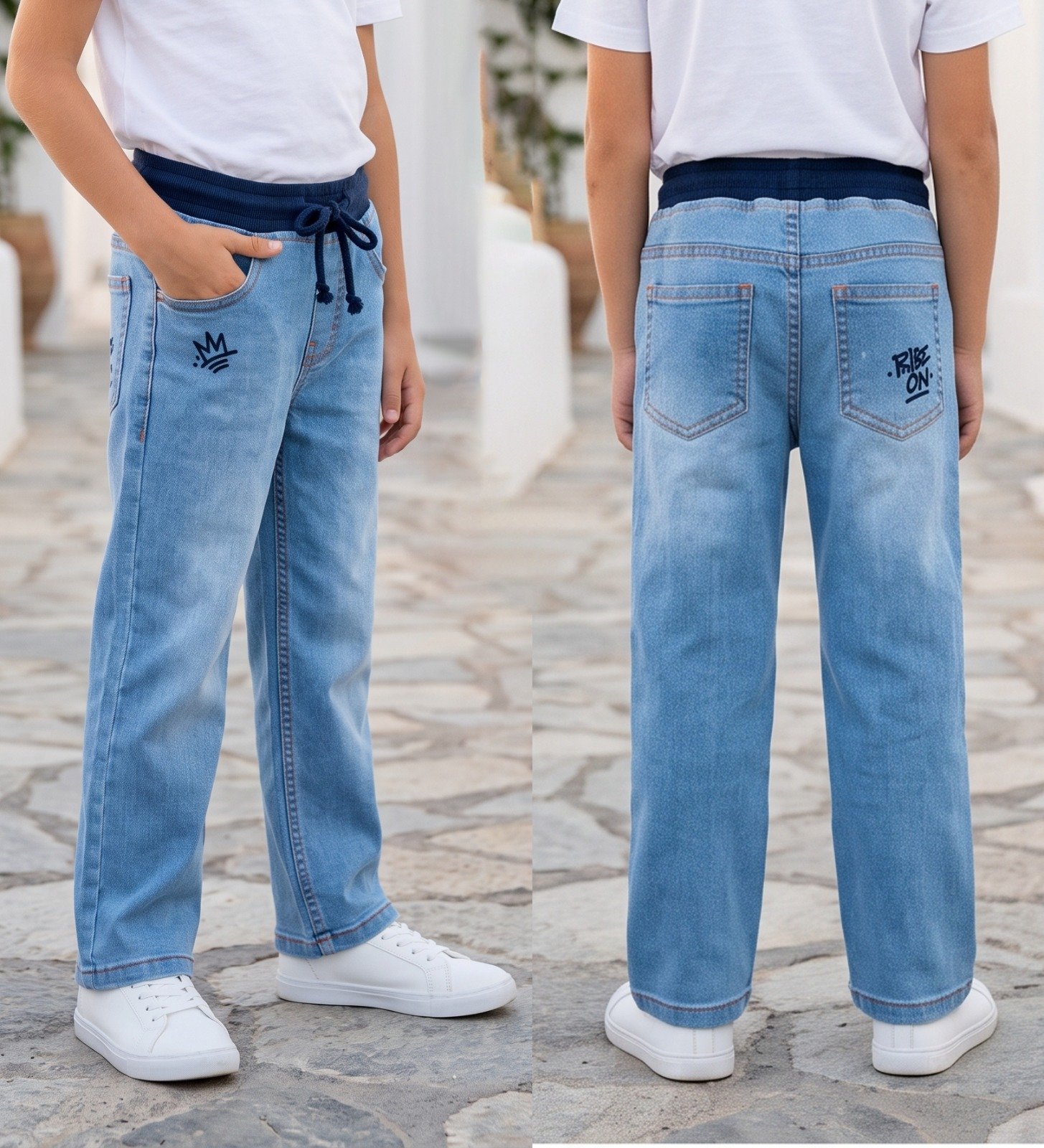 Light blue crown and Ride On jeans | Raghuvir Lifestyle Light blue crown and Ride On jeans