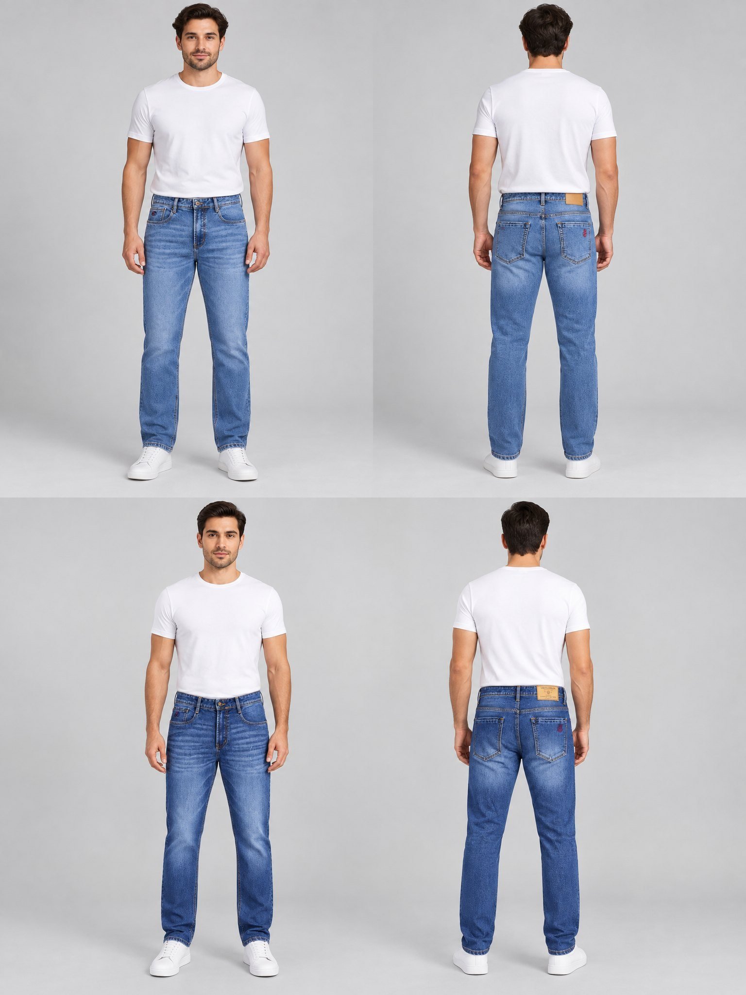 Blue Washed Denim Jeans - Style 7002 | Raghuvir Lifestyle Blue Washed Denim Jeans - Style 7002