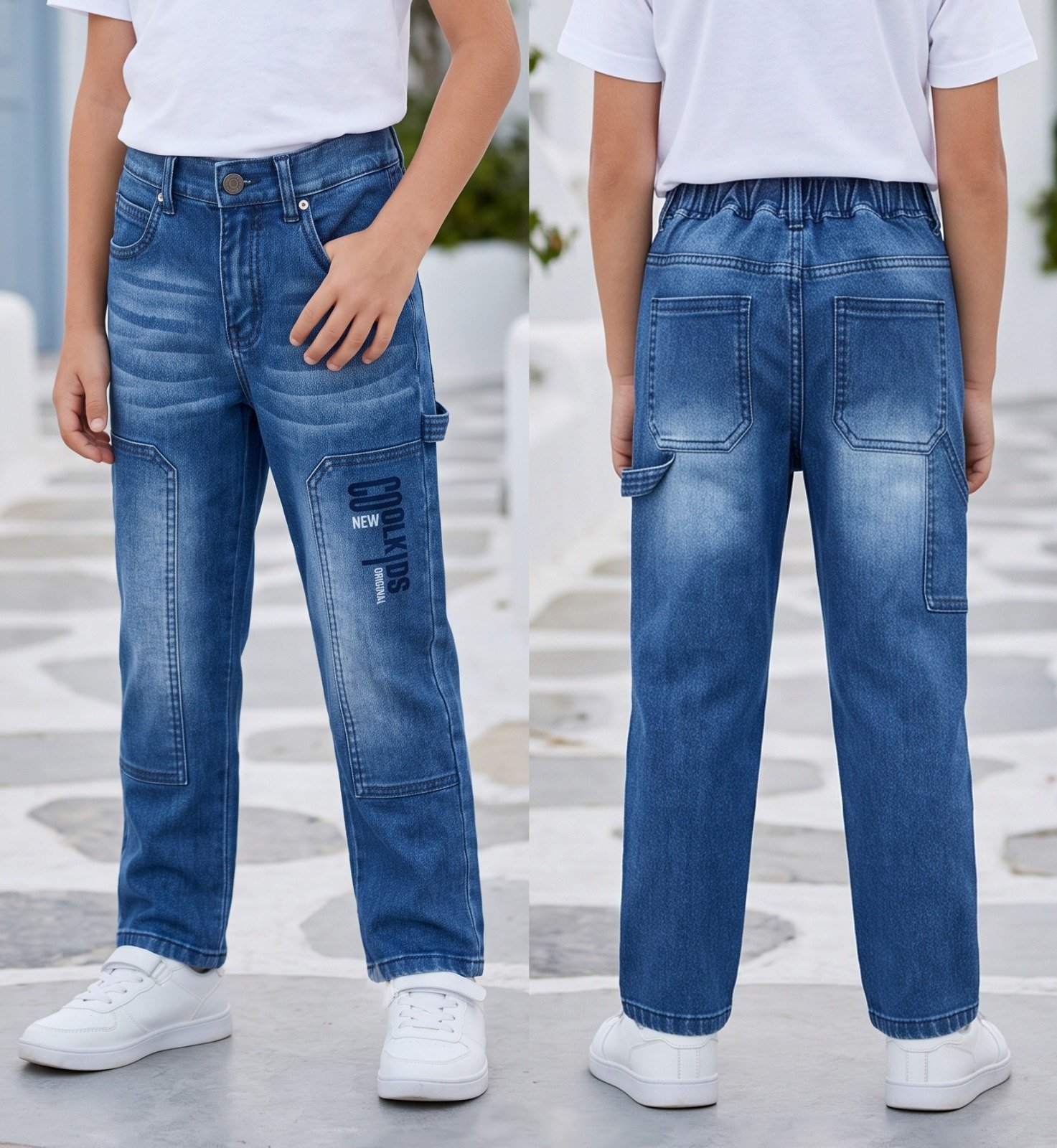 Blue Cool Kids panel jeans | Raghuvir Lifestyle Blue Cool Kids panel jeans