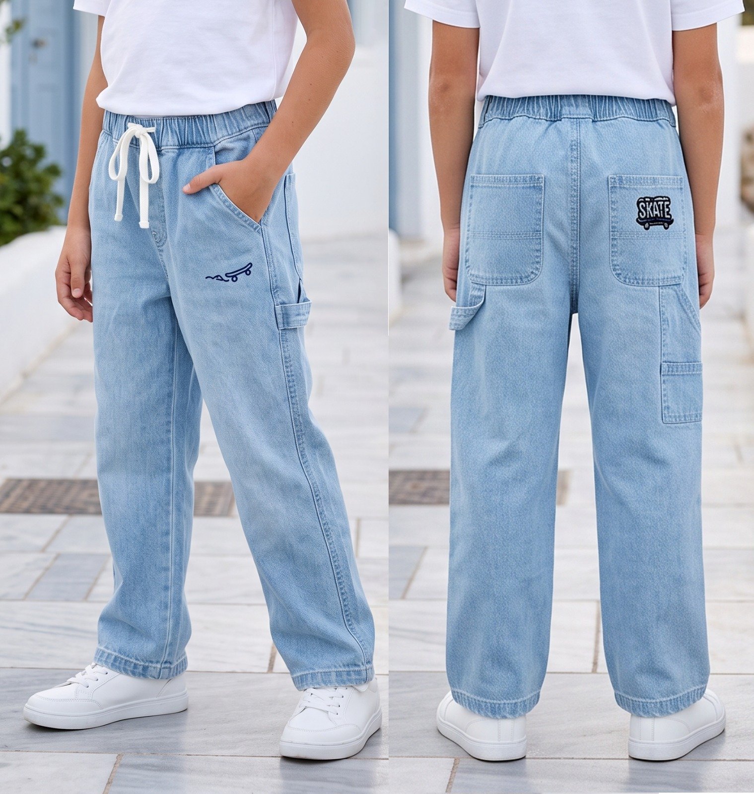 Light blue Skate carpenter jeans | Raghuvir Lifestyle Light blue Skate carpenter jeans