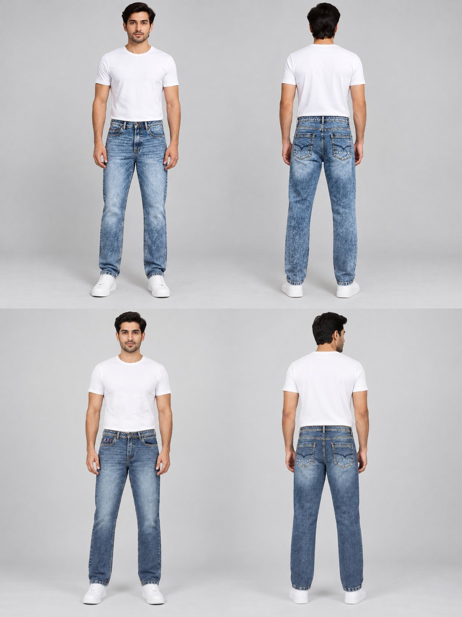 Faded Blue Denim Jeans - Style 7005 | Raghuvir Lifestyle Faded Blue Denim Jeans - Style 7005