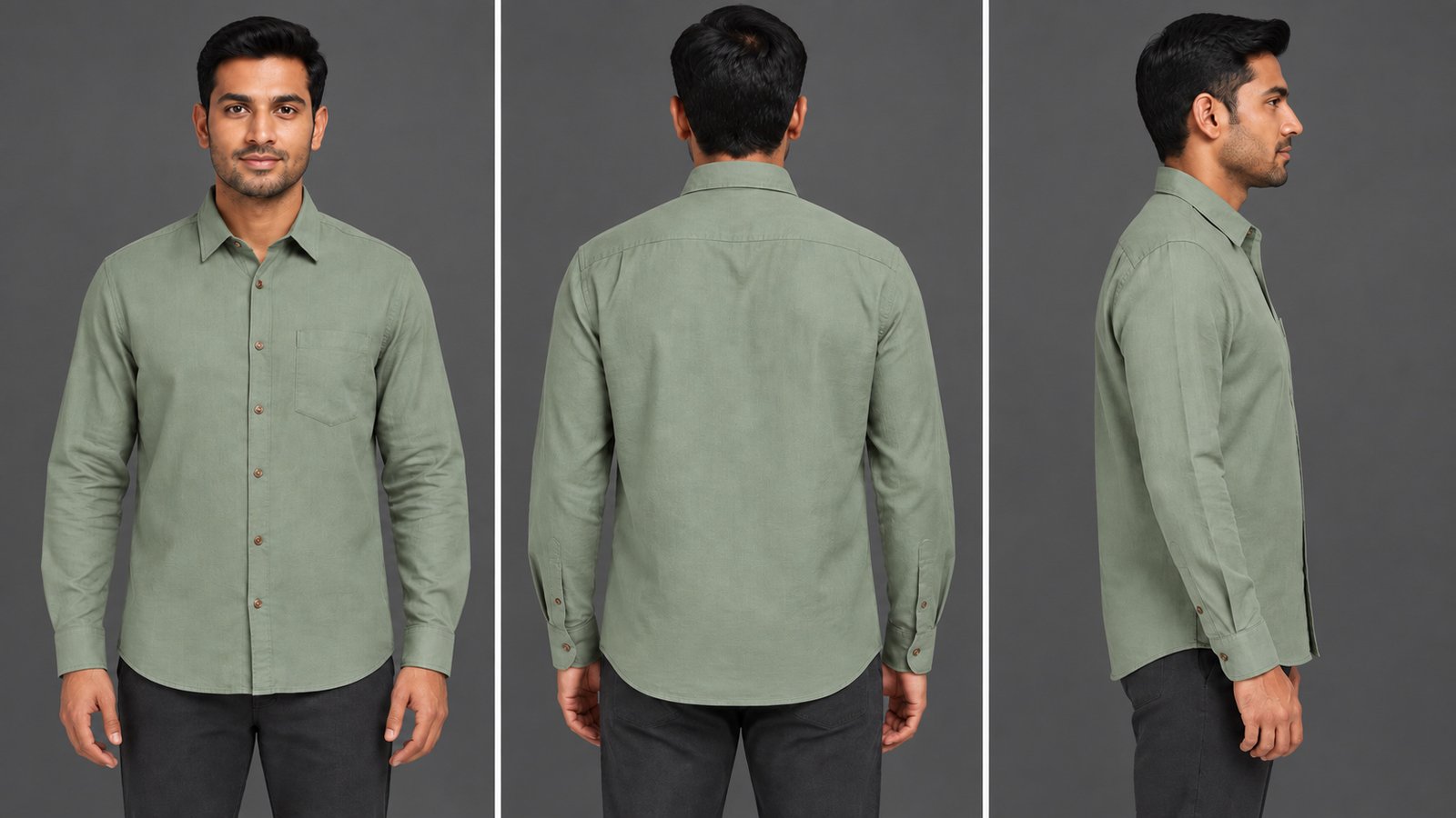 Men’s Olive Long-Sleeve Shirt | Raghuvir Lifestyle Men’s Olive Long-Sleeve Shirt