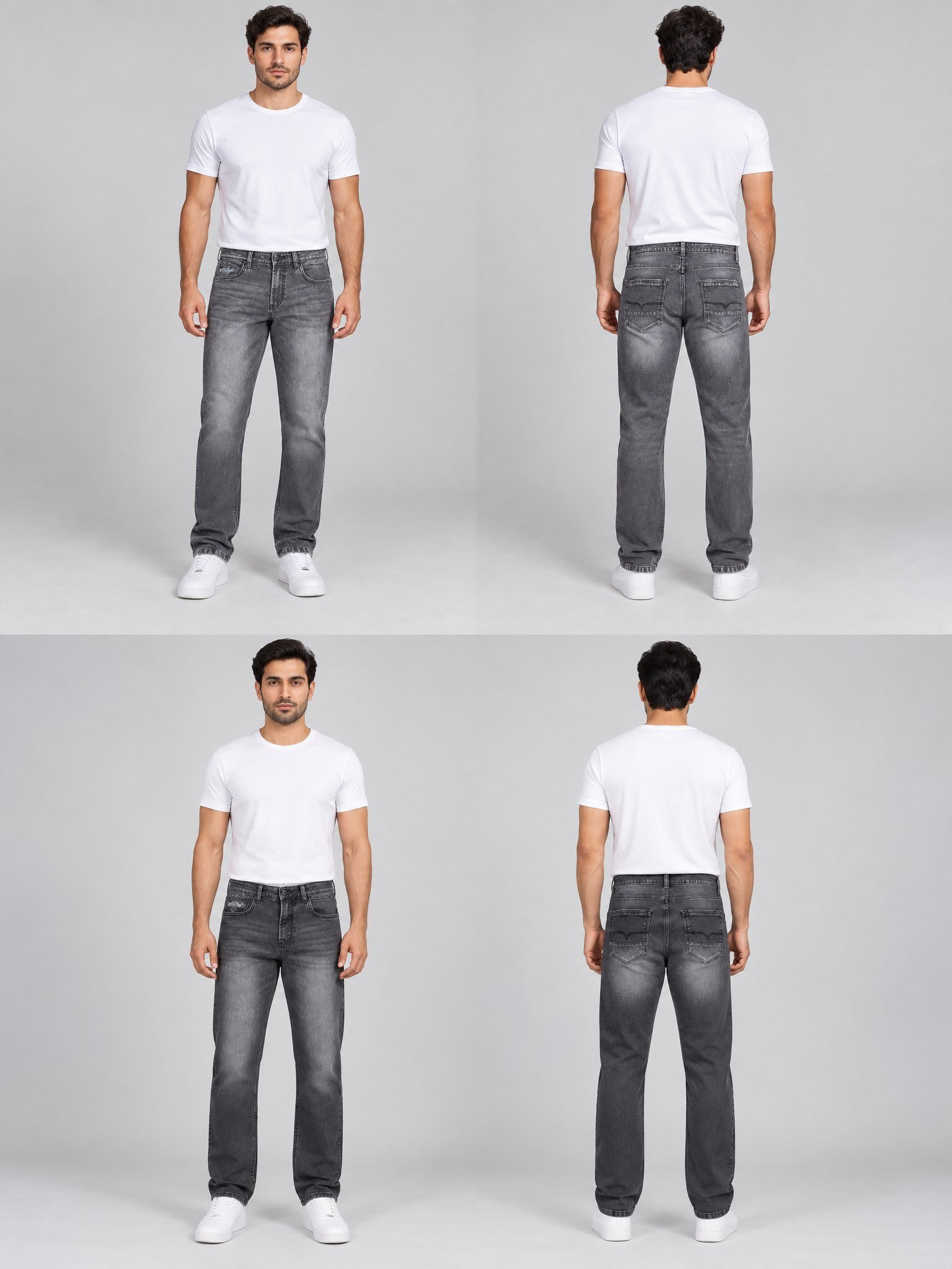 Charcoal Washed Denim Jeans - Style 7003B | Raghuvir Lifestyle Charcoal Washed Denim Jeans - Style 7003B