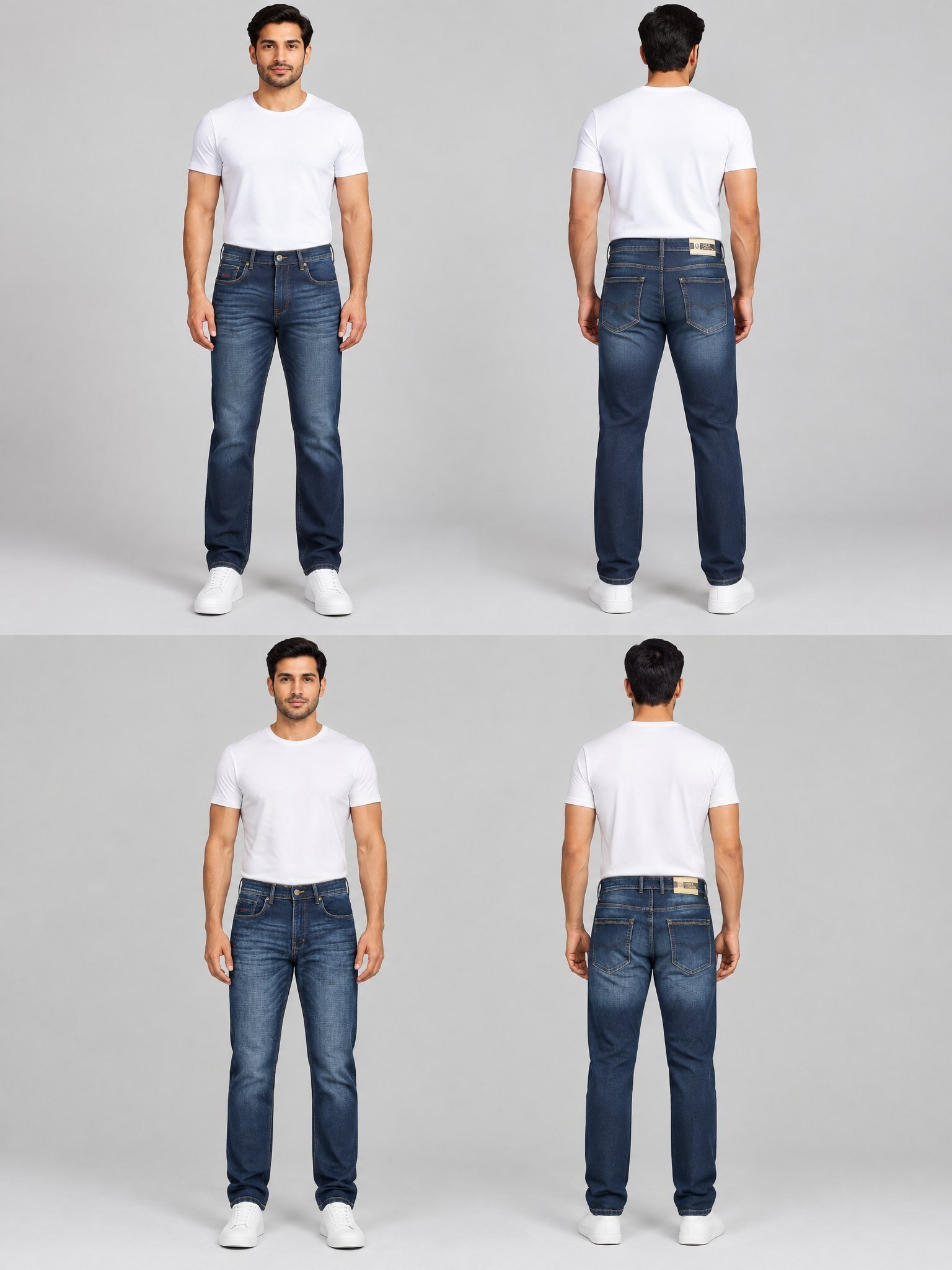 Dark Blue Washed Denim Jeans - Style 7012 | Raghuvir Lifestyle Dark Blue Washed Denim Jeans - Style 7012