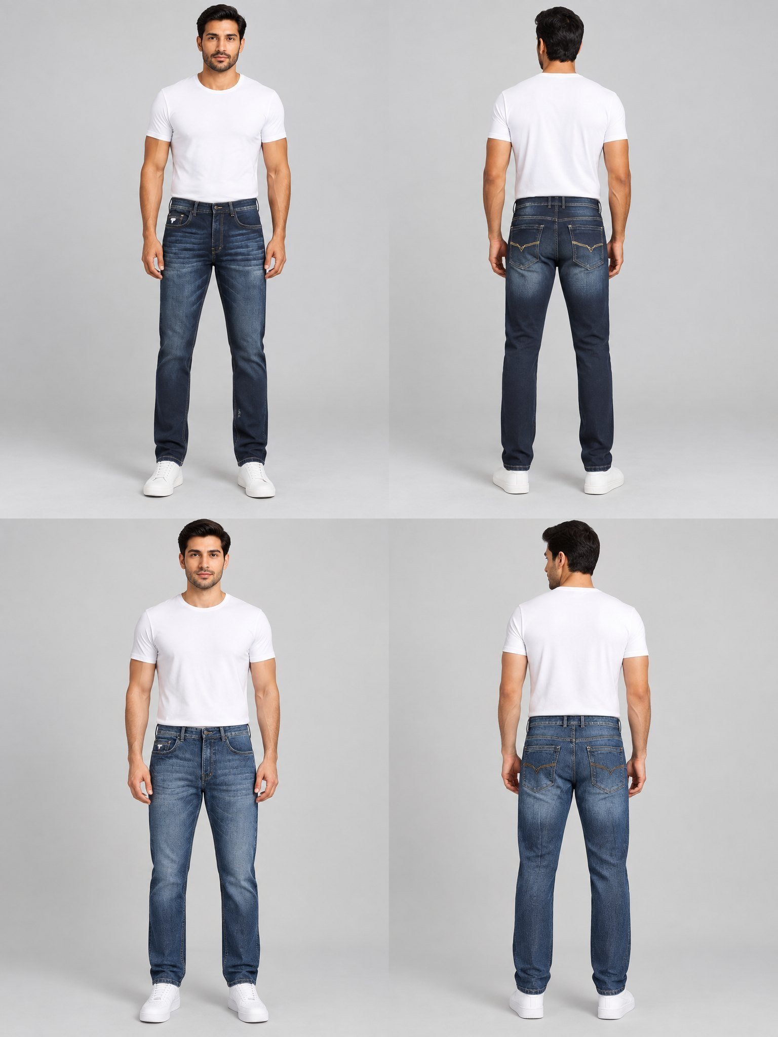 Blue Washed Denim Jeans - Style 7011 | Raghuvir Lifestyle Blue Washed Denim Jeans - Style 7011